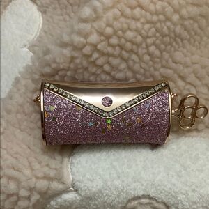 Pink Glitter Clutch lipstick with Gold Accents